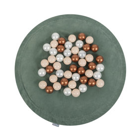 KiddyMoon velvet play mat and bag 2in1 for kids, Forest Green: Pastel Beige/ Copper/ Pearl