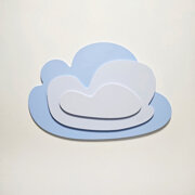 KiddyMoon wall decor kids room nursery wood mdf multiple shapes 3D, Cloud:  Blue/ Grey