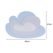 KiddyMoon wall decor kids room nursery wood mdf multiple shapes 3D, Cloud:  Blue/ Grey