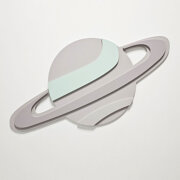 KiddyMoon wall decor kids room nursery wood mdf multiple shapes 3D, Saturn:  Beige/ Grey