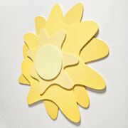 KiddyMoon wall decor kids room nursery wood mdf multiple shapes 3D, Sun:  Yellow