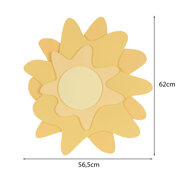 KiddyMoon wall decor kids room nursery wood mdf multiple shapes 3D, Sun:  Yellow