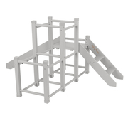 KiddyMoon wooden playground with a slide climbing frame for kids, Grey