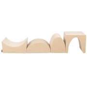 PPZV-234 KiddyMoon Foam playground sand beige VELVET  hill/ tunnel/ ramp L/ haftshaft L, Sand Beige