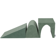 PPZV-243 KiddyMoon Foam playground VELVET - wedge L/hill/tunnel, forest green, Multi-Size