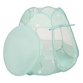 Play Tent Castle House Pop Up Ballpit Shell Plastic Balls For Kids, Mint: White/ Yellow/ Orange/ Babyblue/ Turquoise