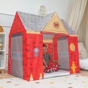 Playhouse For Kids Fire Station Durable And Easy To Assemble Encourages Imaginative Play With Spacious Interior Safe Materials For Indoor And Outdoor Adventures, Red