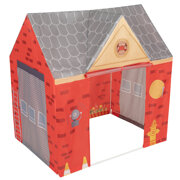 Playhouse For Kids Fire Station Durable And Easy To Assemble Encourages Imaginative Play With Spacious Interior Safe Materials For Indoor And Outdoor Adventures, Red