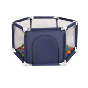 hexagon 6 side play pen with plastic balls , Blue: Yellow/ Green/ Blue/ Red/ Orange