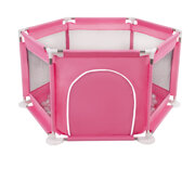 hexagon 6 side play pen with plastic balls , Pink: Powder Pink/ Pearl/ Transparent