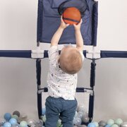 square play pen filled with plastic balls basketball, Green: Dark Turquoise/ Pastel Beige/ White/ Mint