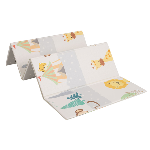 KiddyMoon Baby Play Mat Double-Sided Foam Mat For Kids Crawling Mat For Children Encourages Imagination Colourful Patterns Play Area Foldable Ideal for Indoors and Outdoors, Orange-Circus, 180x200x1cm