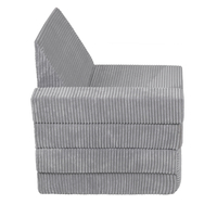 KiddyMoon Armchair Kids Foldable Children Multifunctional Foam Mattress Sofa Bed Folding Toddler Couch Chair for Playroom Bedroom Living Room, dark grey, Armchair