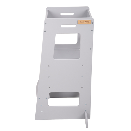 KiddyMoon Kitchen Helper For Kids Step Stool Learning Tower for Children Learning Chair Adjustable Height Level Montessori Furniture, Babies Kitchen Gadgets, ST-003, Grey, 91,5x39,3x49,4