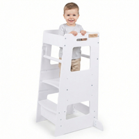 KiddyMoon Toddler Learning Tower ST-003, Montessori Kitchen Step Stool, White