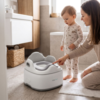 KiddyMoon Potty Training Chair for Toddlers Lockable Cover Anti-Slip Elements, Grey, UNI
