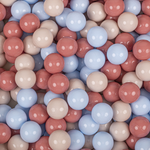 Pop-Up Play Crawl Tunnel with balls for Toddlers Kids, Light Beige: Pastel Beige/Pastel Blue/Salmon Pink, 400 Balls