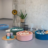 KiddyMoon Soft Plastic Play Balls ∅ 7cm/2.75in Multi-colour Made in EU, dark turquoise/grey/white/mint, 100 Balls/7cm-2.75in