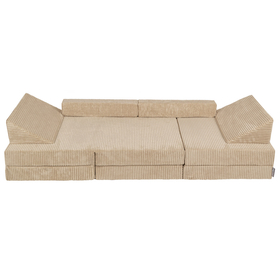 KiddyMoon Foam Sofa for Children Multifunctional Mattress Armchair Kids Foldable  Bed Folding Toddler Couch Chair for Playroom Bedroom Living Room, beige, 140x55x30 cm