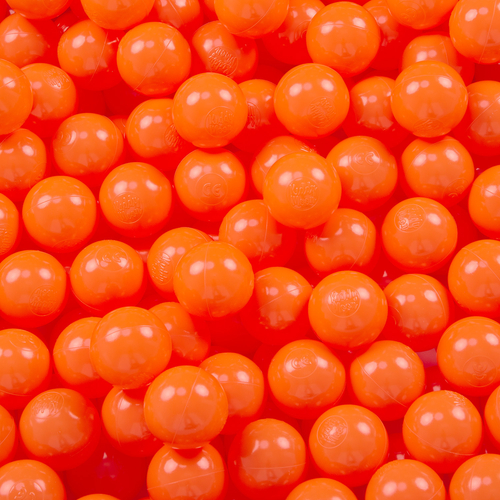 KiddyMoon Soft Plastic Play Balls ∅ 6cm / 2.36 Multi Colour Made in EU, orange, 300 Balls/6cm-2.36in