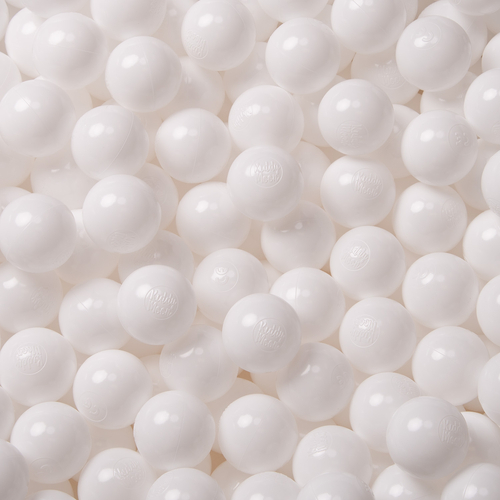 KiddyMoon Soft Plastic Play Balls ∅ 6cm / 2.36 Multi Colour Made in EU, white, 1200 Balls/6cm-2.36in