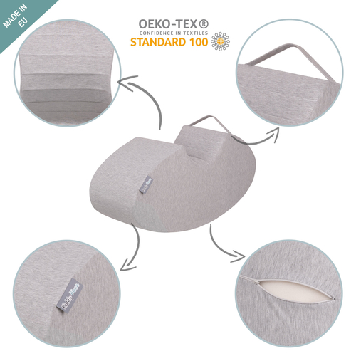KiddyMoon Foam Soft Seesaw Rocker Ride-On Hopper Bean Bouncy Jumping Playing for Children, Montessori Toy For Kids Made of Foam, Made in The EU, lightgrey, 78x25x35cm