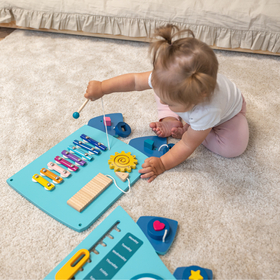 KiddyMoon Montessori Activity Board For Kids Wood Dinosaur Motor Skills AB-001, , UNI