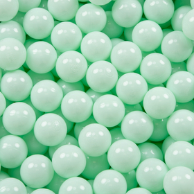 KiddyMoon Soft Plastic Play Balls ∅ 7cm/2.75in Mono-colour certified Made in EU, mint, 300 Balls/7cm-2.75in