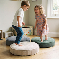 KiddyMoon 3-Piece Foam Elements for Kids Children's Room Accessory, green-beige-dark grey, Lx3