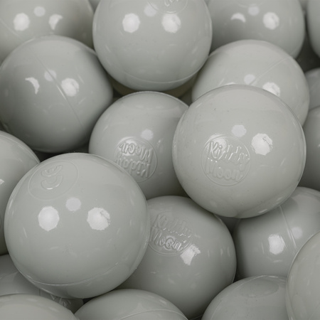 KiddyMoon Soft Plastic Play Balls ∅ 7cm/2.75in Mono-colour certified Made in EU, greengrey, 100 Balls/7cm-2.75in