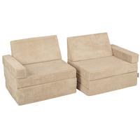 KiddyMoon Foam Sofa for Children Multifunctional Mattress Armchair Kids Foldable Bed Folding Toddler Couch Chair for Playroom Bedroom Living Room, beige, Sofa