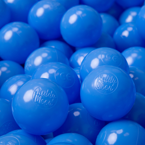 KiddyMoon Soft Plastic Play Balls ∅ 6cm / 2.36 Multi Colour Made in EU, blue, 300 Balls/6cm-2.36in