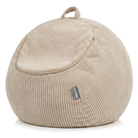 KiddyMoon Bean Bag for Children 2-in-1 Storage for Toys 80x80x50cm, beżowy