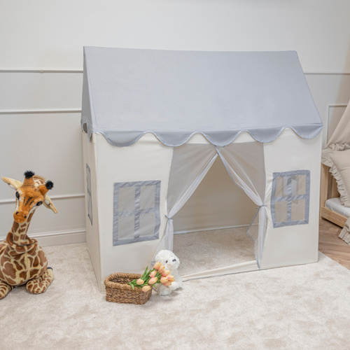 KiddyMoon Playhouse For Kids Foldable Durable Child's Play Tent Fabric Indoor And Outdoor Use Compact Design Easy Assembly And Storage Creative Space For Imagination And Fun, white-grey: dark turquoise/pastel beige/green/gray/salmon, 200 Balls