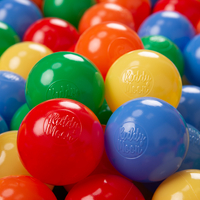 KiddyMoon Soft Plastic Play Balls ∅ 6cm / 2.36 Multi Colour Made in EU, yellow/green/blue/red/orange, 1200 Balls/6cm-2.36in