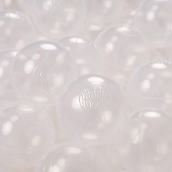KiddyMoon Soft Plastic Play Balls ∅ 6cm / 2.36 Multi Colour Made in EU, transparent, 200 Balls/6cm-2.36in
