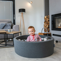 KiddyMoon cover for a round ball pit, dark grey, 120x30