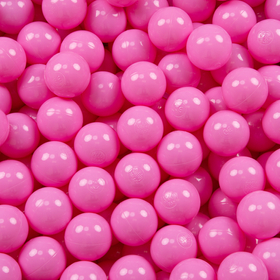 KiddyMoon Soft Plastic Play Balls ∅ 7cm/2.75in Mono-colour certified Made in EU, pink, 100 Balls/7cm-2.75in