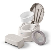 KiddyMoon Potty Training Chair for Toddlers with Step Stool and Lockable Lid, Beige, UNI