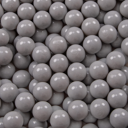 KiddyMoon Soft Plastic Play Balls ∅ 6cm / 2.36 Multi Colour Made in EU, grey, 200 Balls/6cm-2.36in