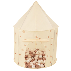 Play Tent For Kids Pavilion Playhouse Children Easy To Assemble Play Tent For Babies and Toddlers Pop up Play For Indoor And Outdoor, light beige: pastel beige/copper/pearl, 100x130cm/100 balls