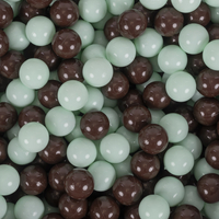 KiddyMoon Soft Plastic Play Balls ∅ 7cm/2.75in Multi-colour Made in EU, mint/brown, 200 Balls/7cm-2.75in