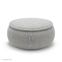 KiddyMoon Kids’ Foam Pouffe with Removable Cover, light grey, L