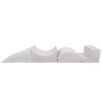 KiddyMoon Foam Playground for Kids with Square Ball pit ( ∅ 7cm/2.75In) Soft Obstacles Course and Ball Pool, Certified Made In The EU, lightgrey:yellow/green/blue/red/orange, Ballpit (300 Balls) + Version 5
