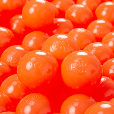 KiddyMoon Soft Plastic Play Balls ∅ 6cm / 2.36 Multi Colour Made in EU, orange, 50 Balls/6cm-2.36in