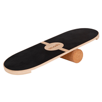 Balance Board For Adults And Kids Wooden Roller Board Gymnastics Training And Coordination Exercises Fitness Yoga Stability Sport Physiotherapy Workout - Available with mat and without mat, natural, 80x30cm