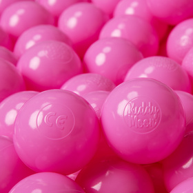 KiddyMoon Soft Plastic Play Balls ∅ 6cm / 2.36 Multi Colour Made in EU, pink, 100 Balls/6cm-2.36in