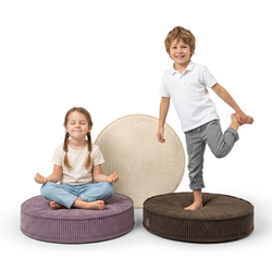 KiddyMoon 3-Piece Foam Elements for Kids Children's Room Accessory, beige-brown-purple, Lx3