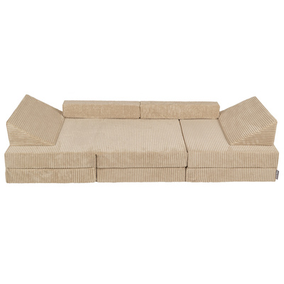KiddyMoon Foam Sofa for Children Multifunctional Mattress Armchair Kids Foldable  Bed Folding Toddler Couch Chair for Playroom Bedroom Living Room, beige, 140x55x30 cm