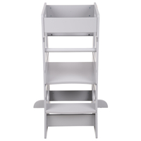 KiddyMoon Kitchen Helper For Kids Step Stool Learning Tower for Children Learning Chair Adjustable Height Level Montessori Furniture, Babies Kitchen Gadgets, ST-003, Grey, 91,5x39,3x49,4